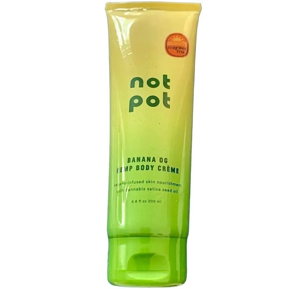 Not Pot Banana OG Body Creme Fragrance Free Cream Lotion Moisturizer 6.8oz 200ml